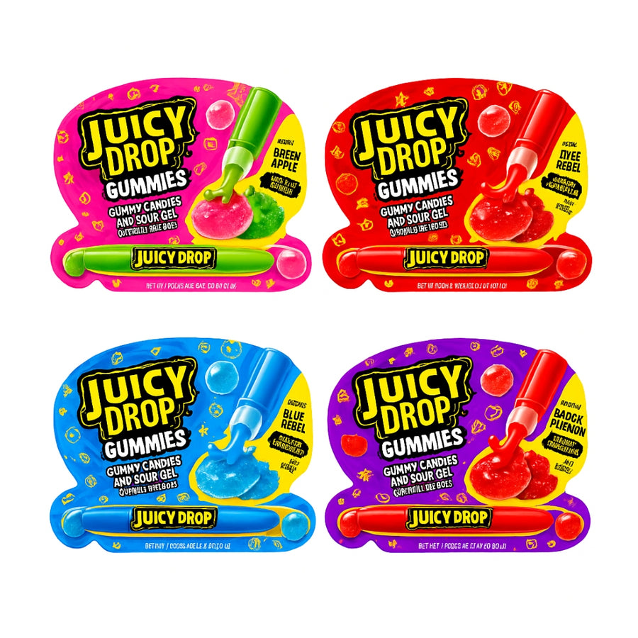 Juicy Drop Gummies - Bonbons en gelée avec gel acidulé