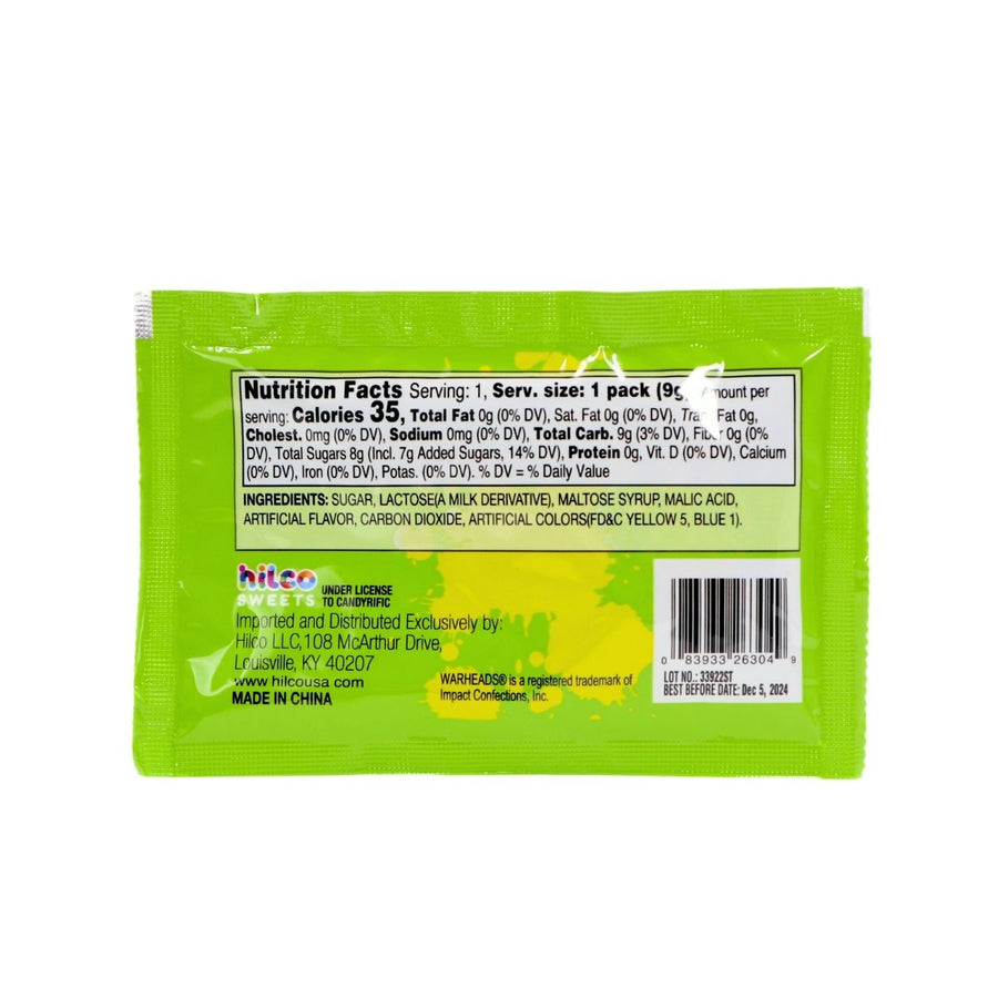 WARHEADS SOUR POPPING CANDY - POMME VERTE ( PACK DE 2 )